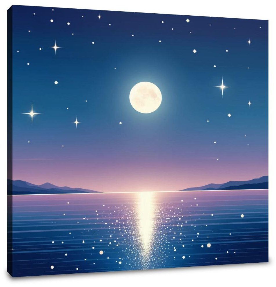 Moonlit Ocean Canvas