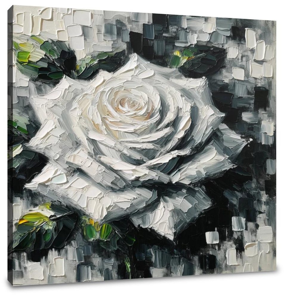 Monochrome Rose Canvas
