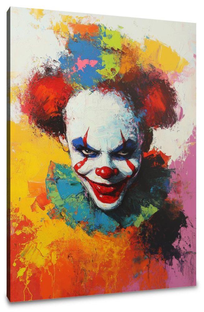 Enigmatic Clown Sunrise Canvas