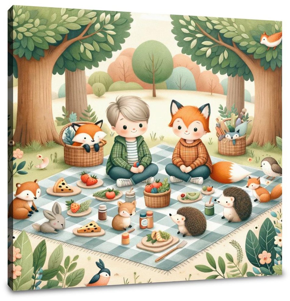Woodland Picnic Canvas