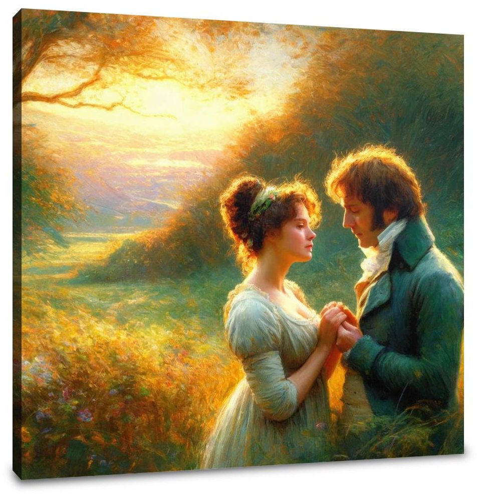 Pride and Prejudice Countryside Love Canvas