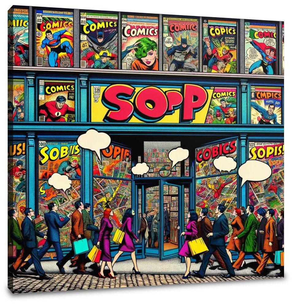 Pop Art Comics Hub Canvas