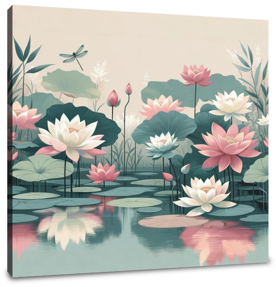 Lotus Pond Tranquility Canvas