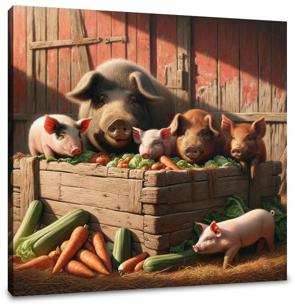 Farmyard Gathering Canvas