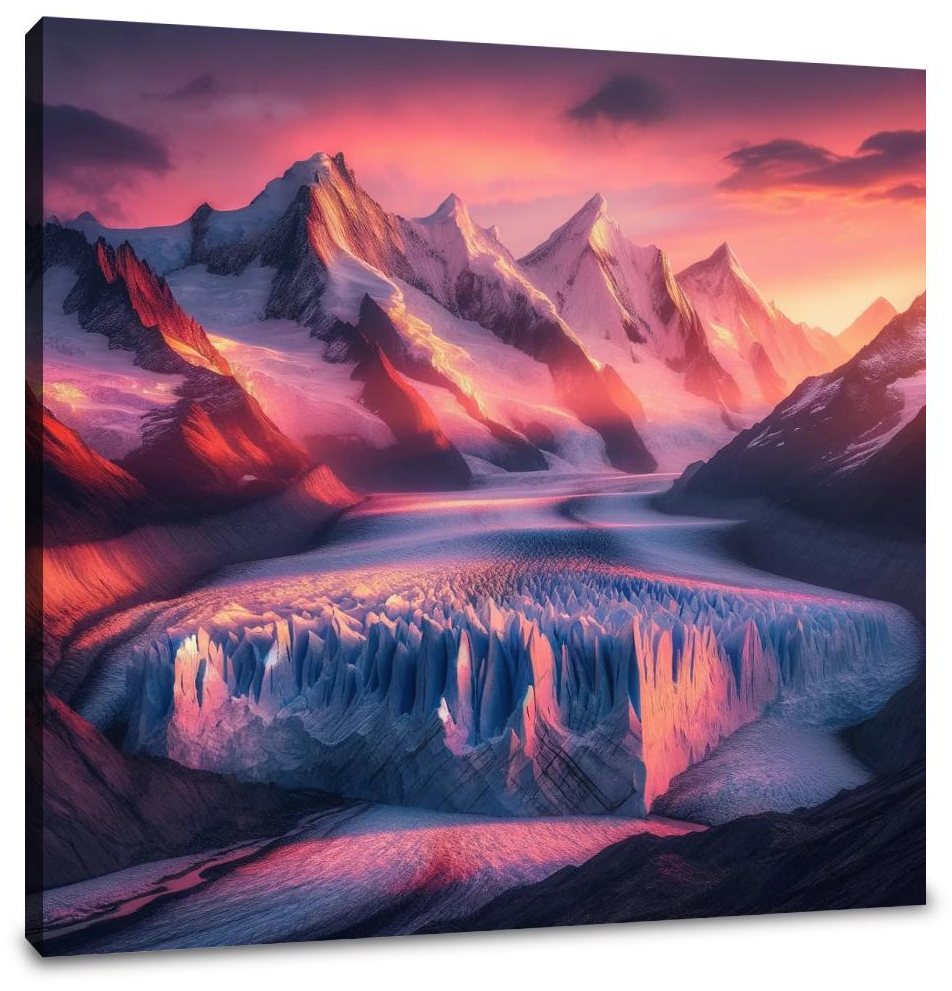 Sunset Glacier Canvas