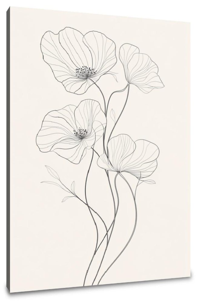 Ethereal Blossom Line Canvas