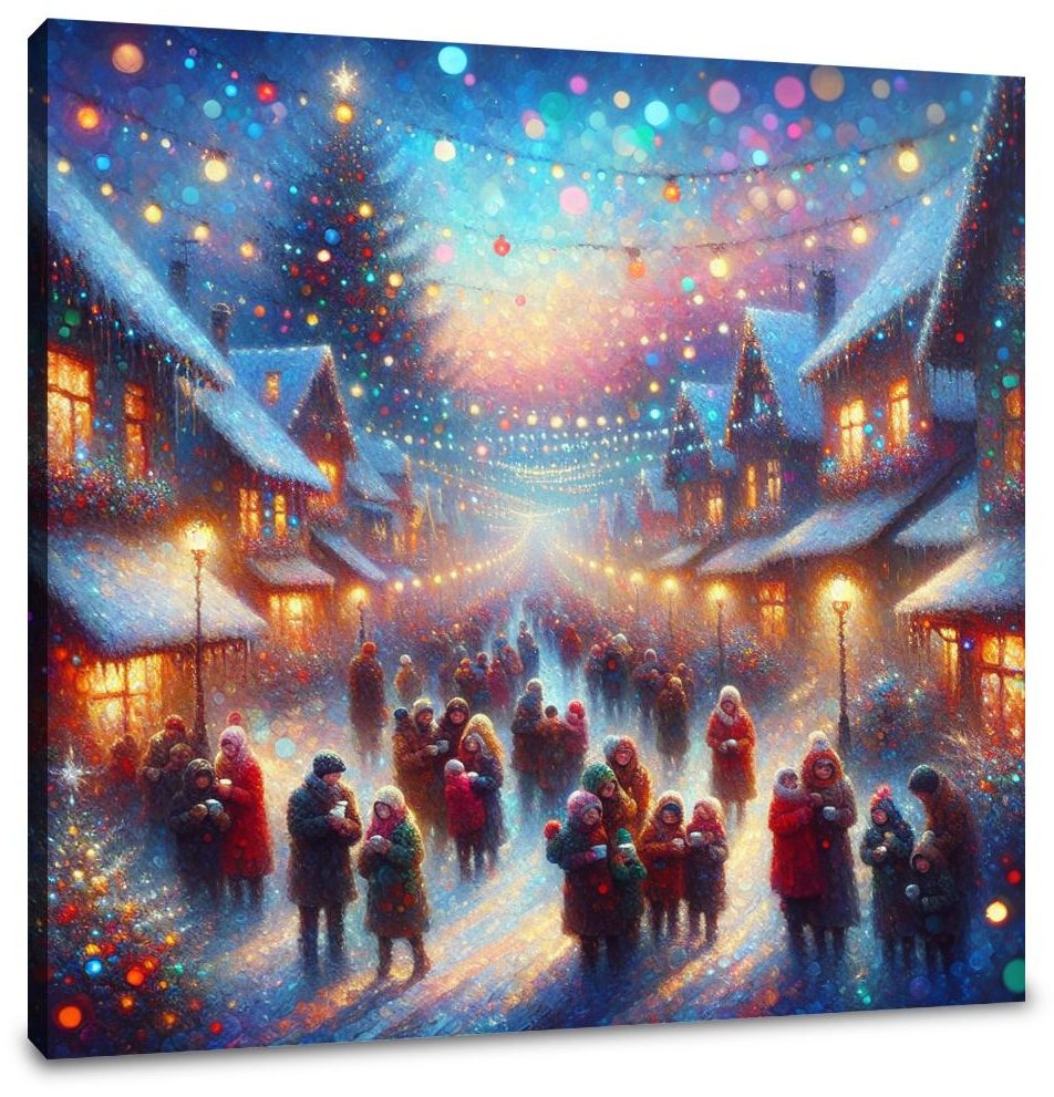Nostalgic Christmas Village Canvas