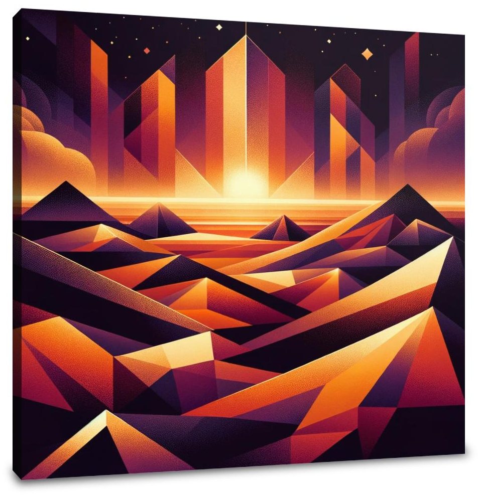 Desert Mirage: Geometric Enigma Canvas