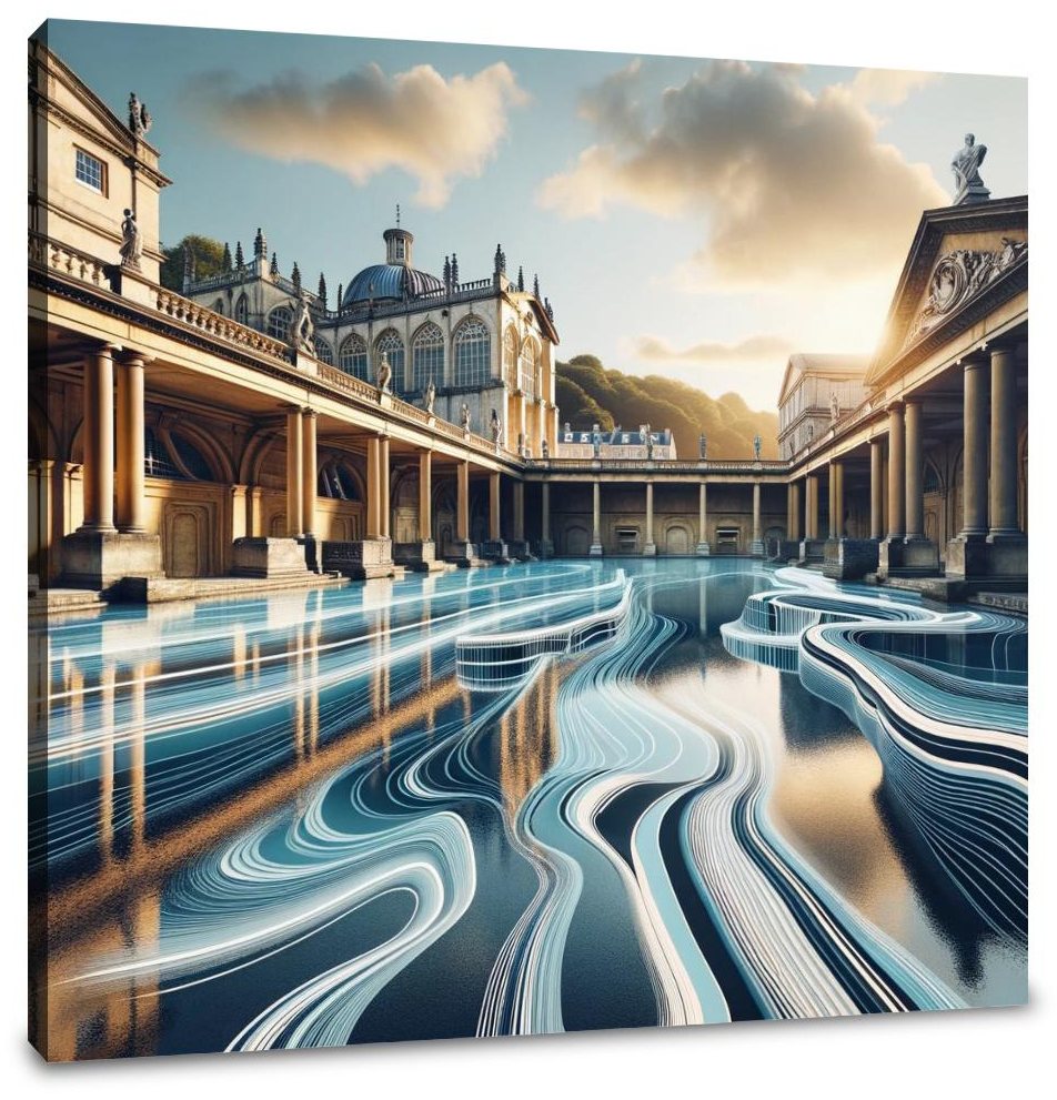 Futuristic Roman Baths Canvas