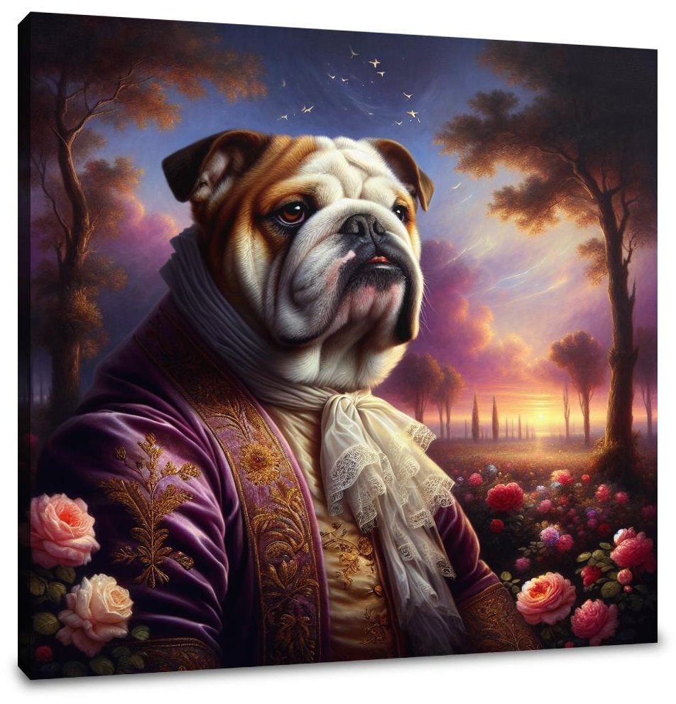Regal Bulldog Twilight Canvas