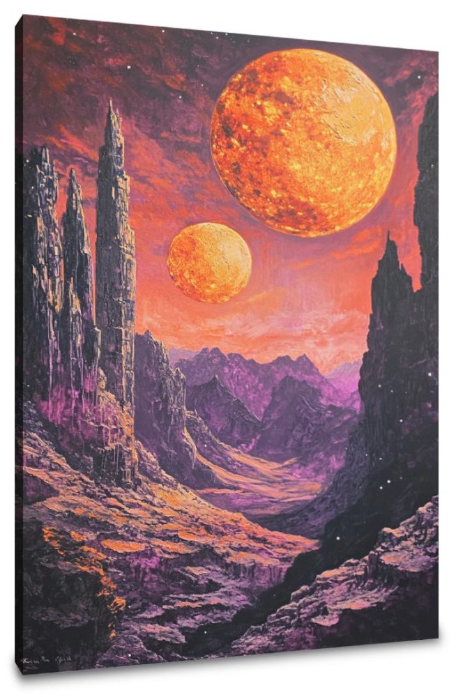 Twin Suns Exoplanet Canvas