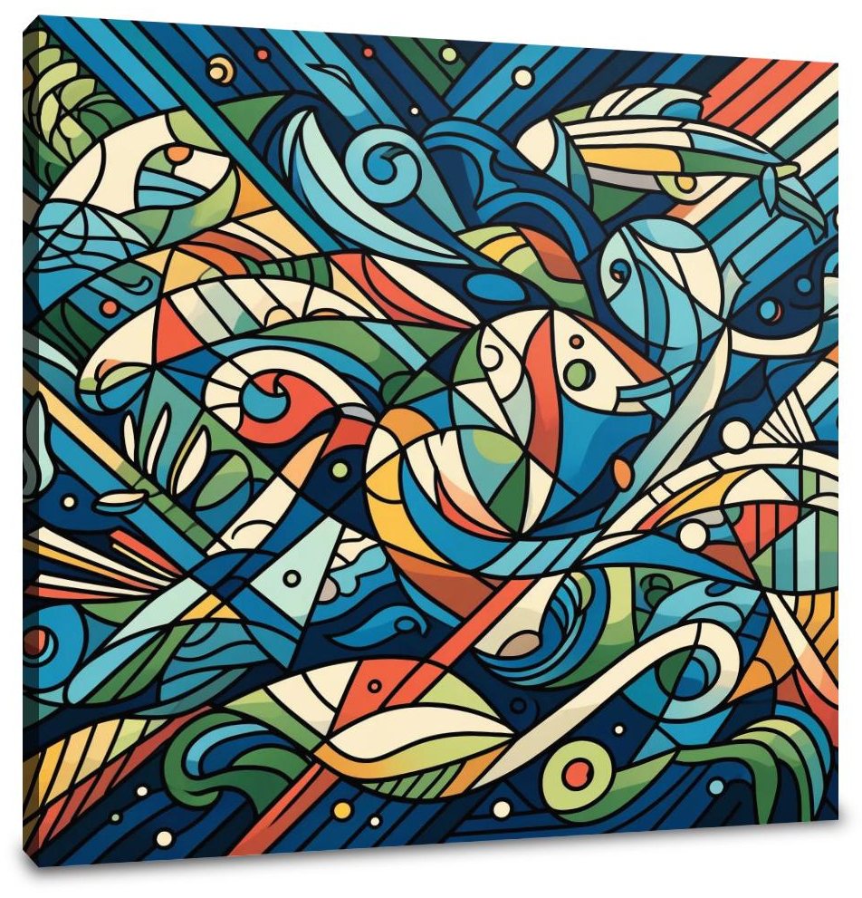 Marine Mosaic Canvas