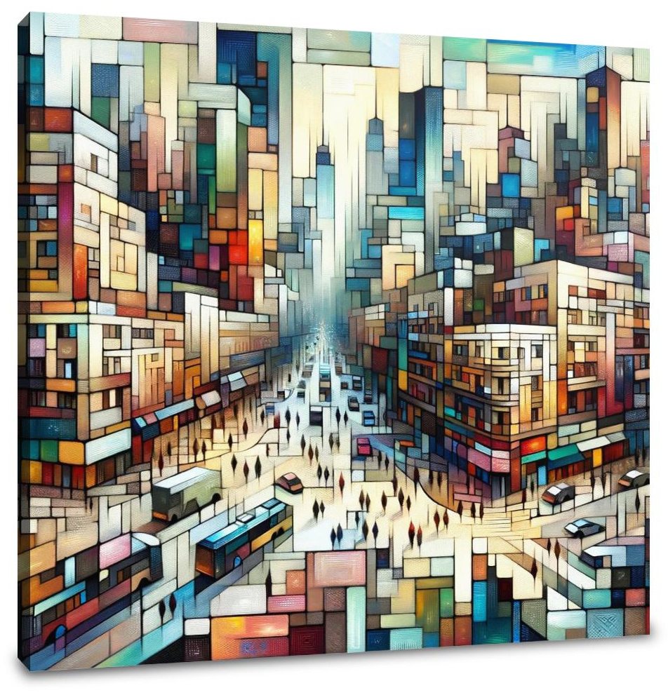 Abstract Cityscape Rhythms Canvas