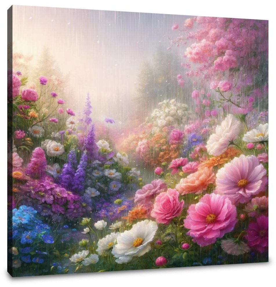 Spring Rain Garden Canvas