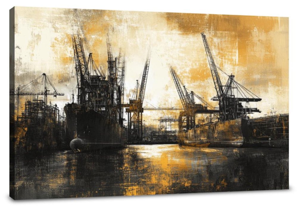Shipyard Silhouette Canvas