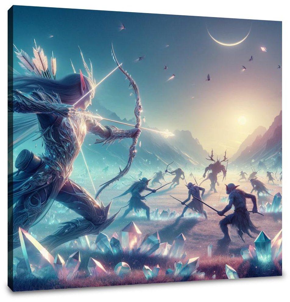 Moonlit Crystal Skirmish Canvas