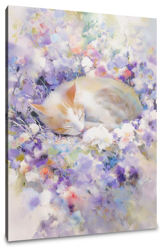 Feline Floral Canvas