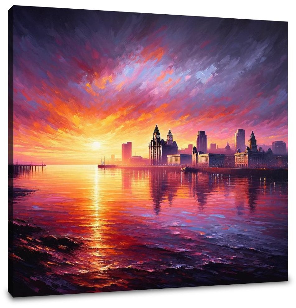 Liverpool Mersey Sunset Canvas
