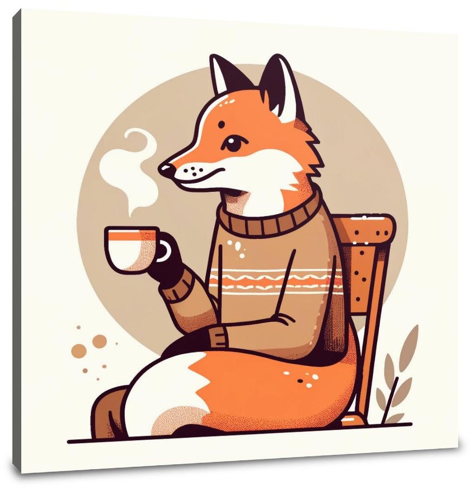 Cozy Fox Tea Canvas