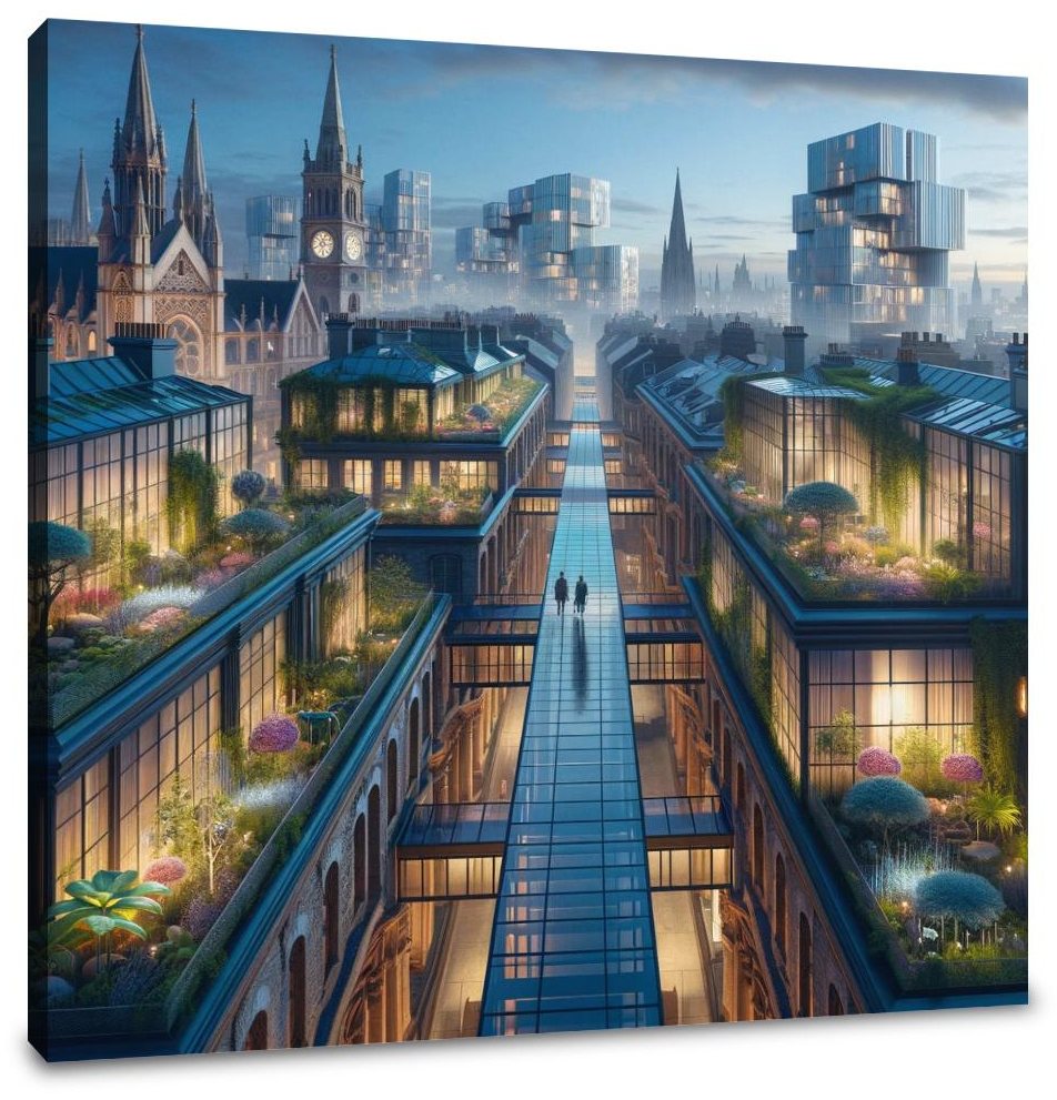 Green Canopy Twilight Canvas