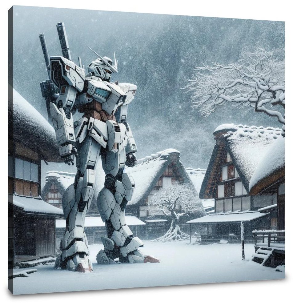 Lost Mecha in Snow Canvas