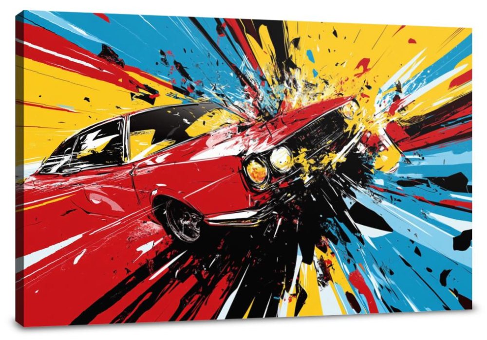 Crash Bang Car Canvas
