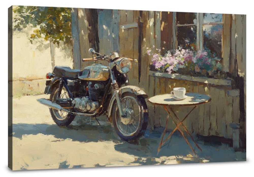 Motorbike Café Canvas