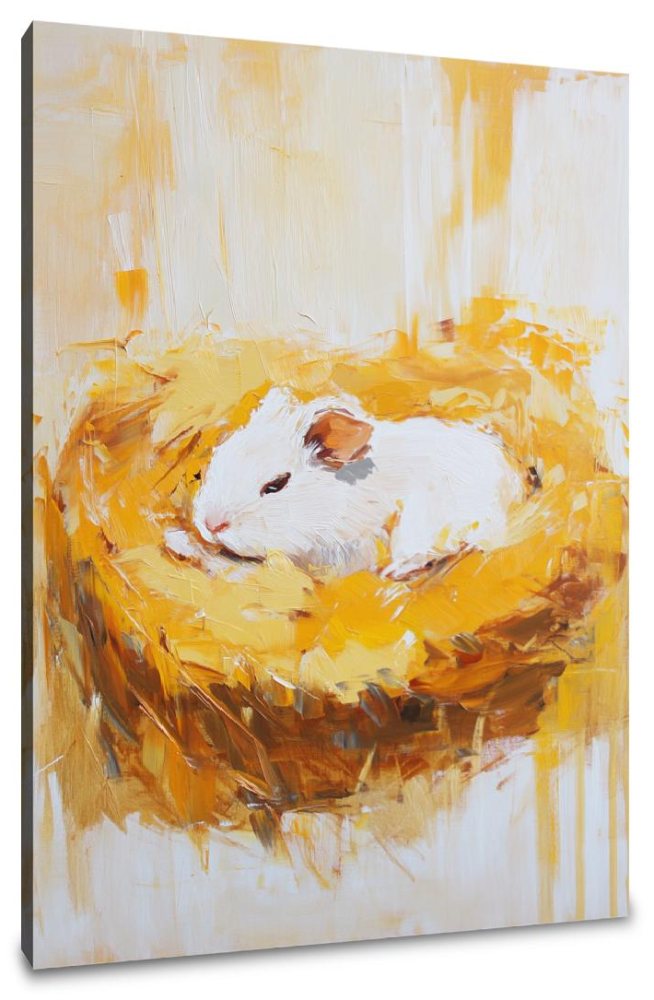 Contented Guinea Pig Canvas
