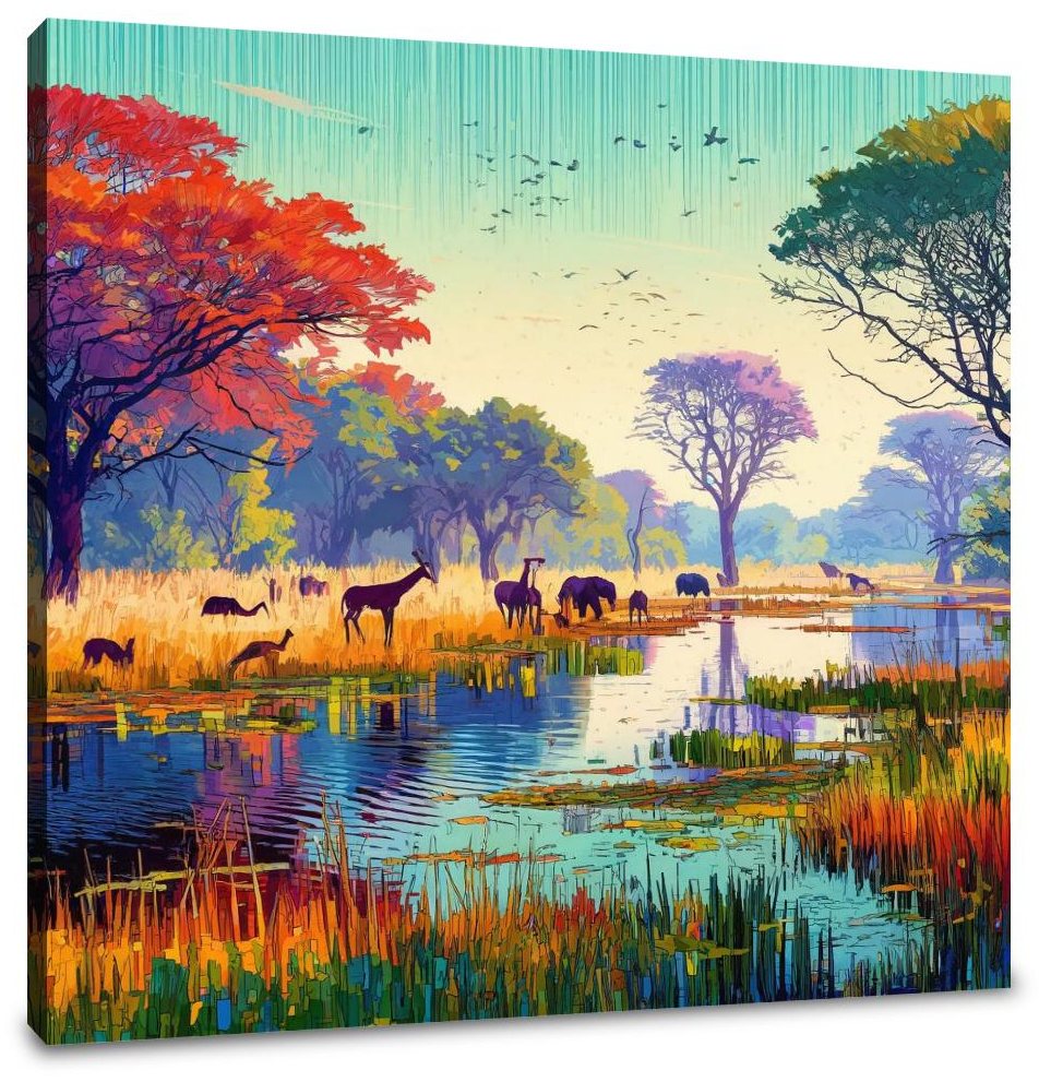 Okavango Delta Wildlife Canvas