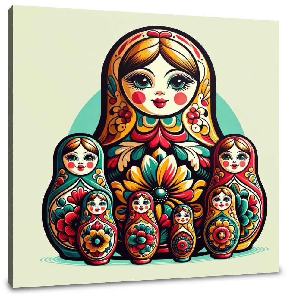 Vibrant Matryoshka Charm Canvas