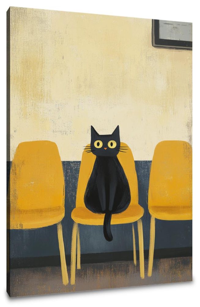 Black Cat Waiting Canvas