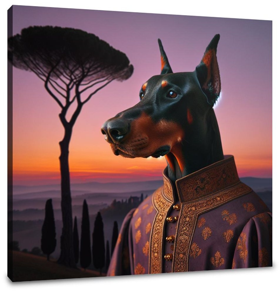Dusk's Regal Doberman Canvas
