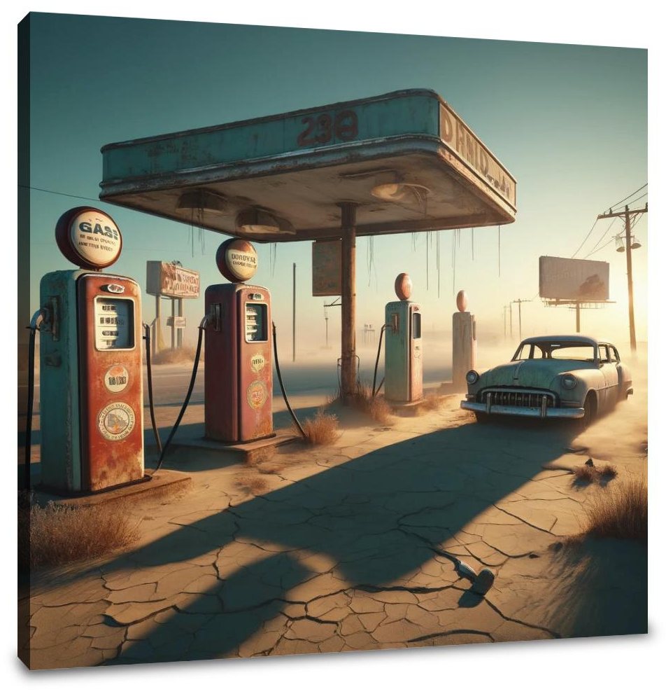 Last Stop Gas Station Canvas