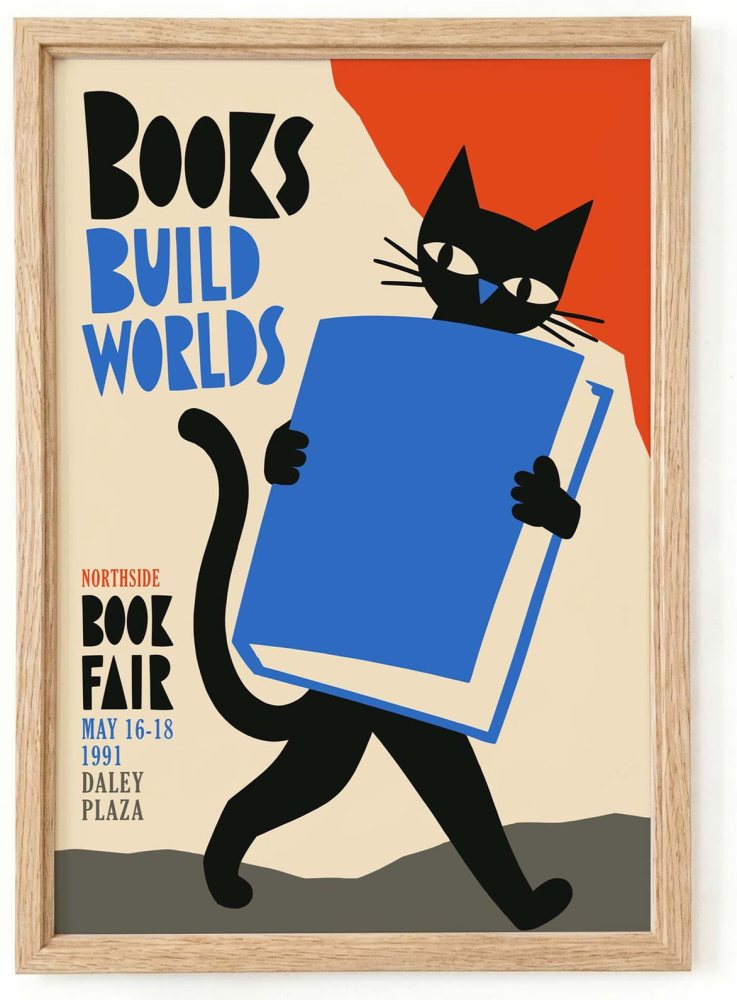 Northside Book Fair Cat Poster Print
