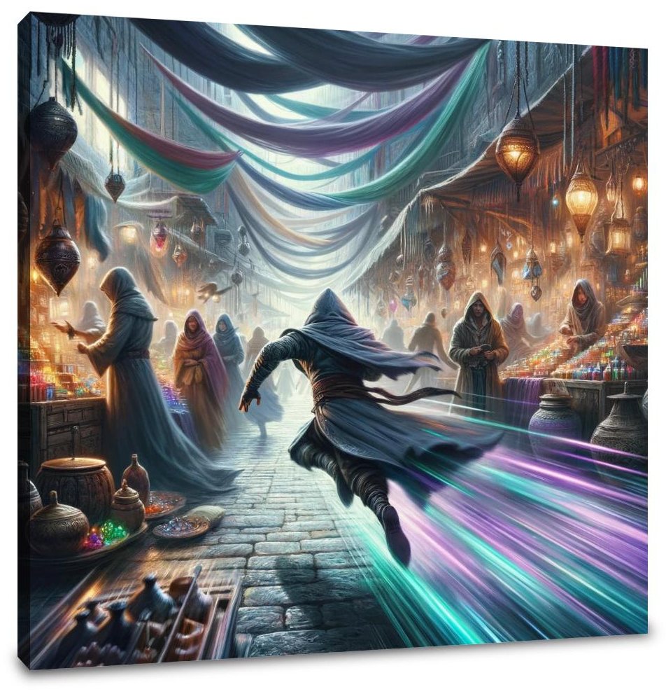 Market Chase Mystery Canvas