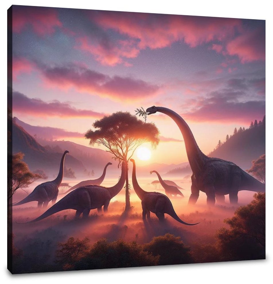 Morning Mist Brachiosaurus Canvas