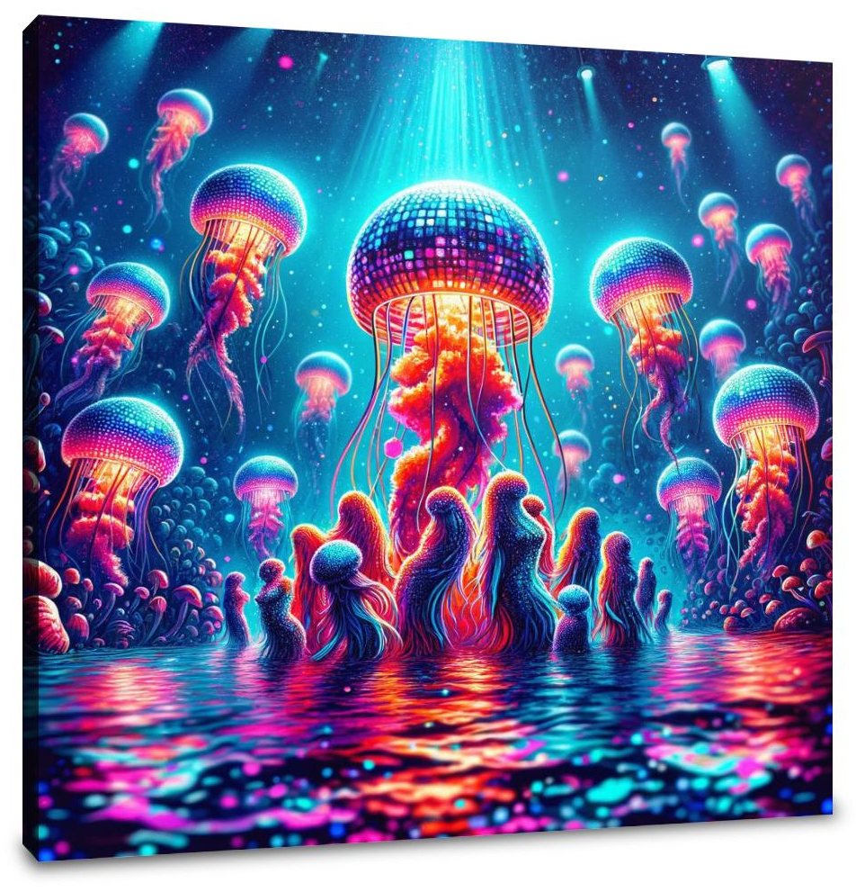 Neon Waves Canvas
