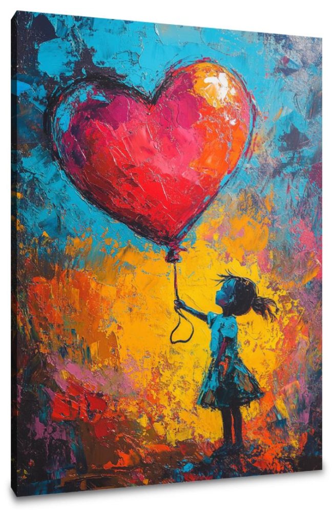 Child's Heart Balloon Canvas