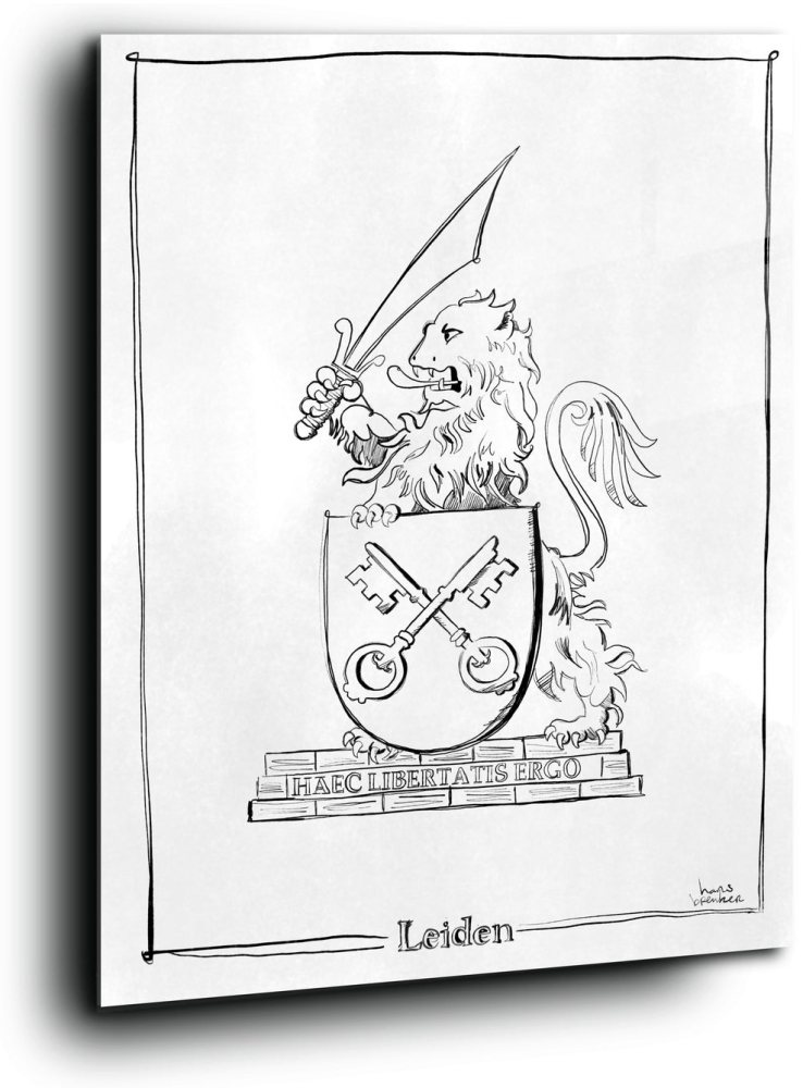 Leiden stadsschild Lijntekening Hans Breuker