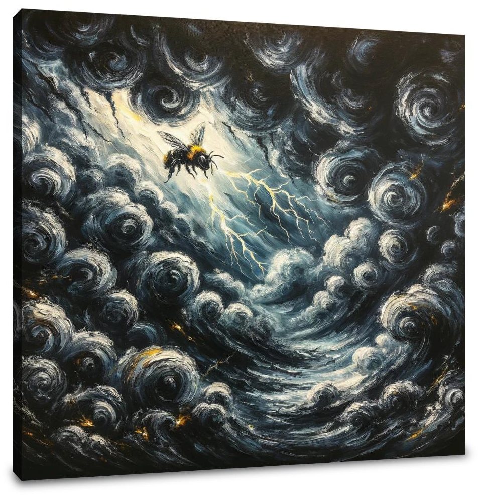 Bee Amidst the Storm Canvas
