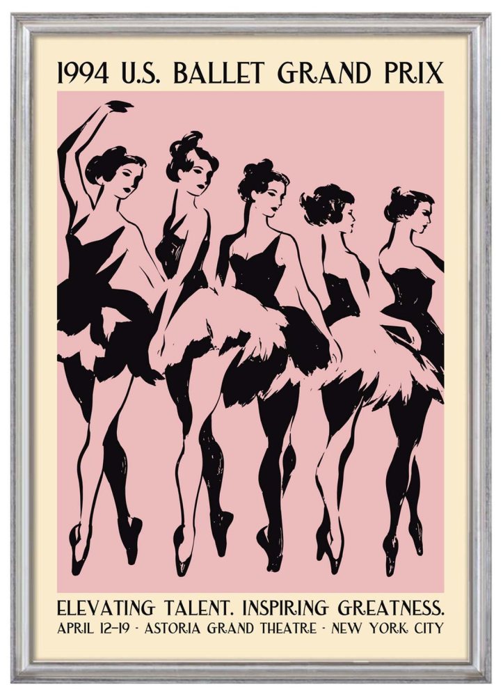 Ballet Grand Prix Dancers Wall Art Print, CozySpiritStudio