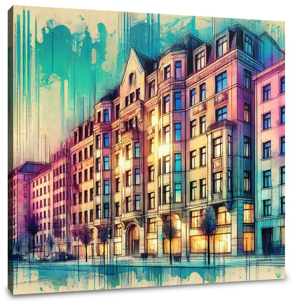 Neighbouring Buildings Harmony Canvas