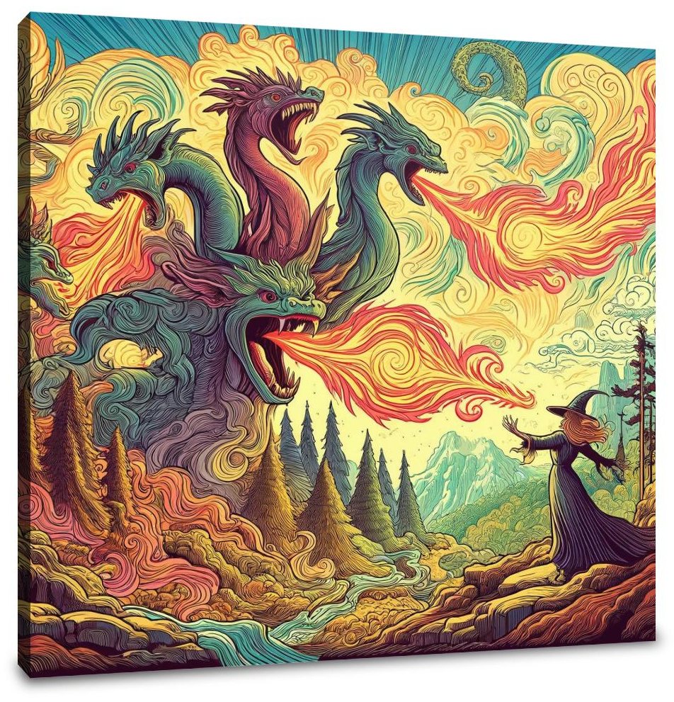 Mythical Fire Duel Canvas