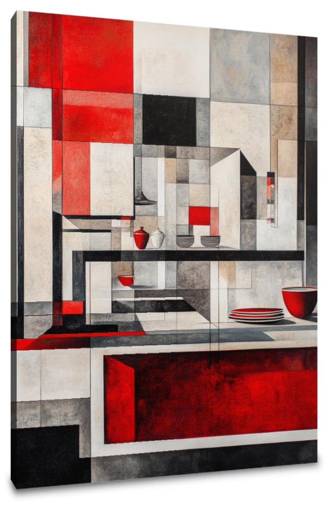Constructivist Kitchen Canvas