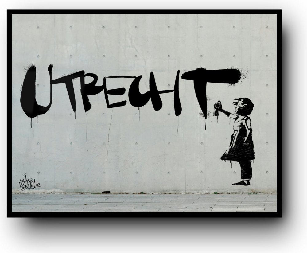 Spray Can Girl Utrecht Banksy Style