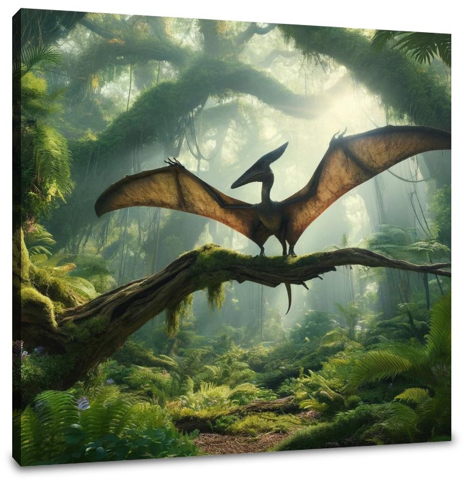 Forest Perch Pterodactyl Canvas