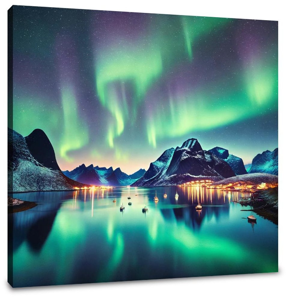 Aurora Fjord Canvas