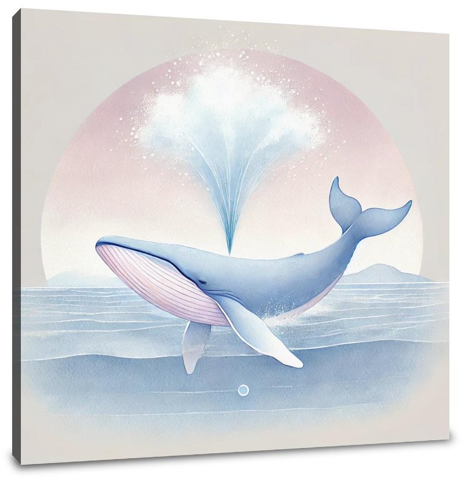 Pastel Whale Serenity Canvas