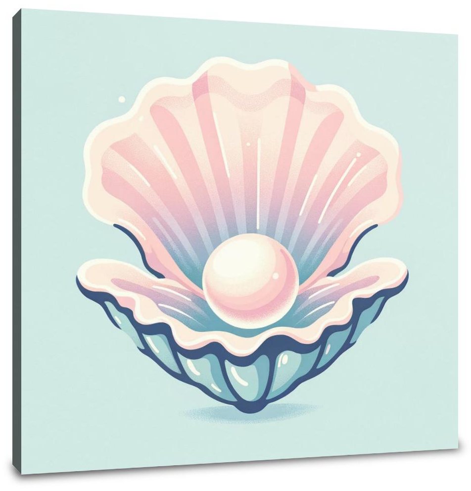 Pastel Pearl Oyster Canvas