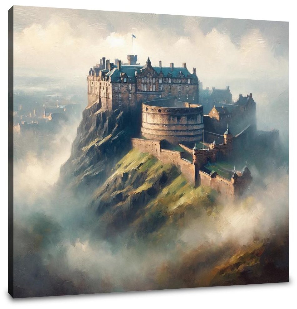 Edinburgh Castle Misty Dawn Canvas
